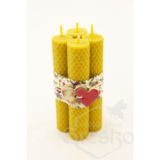 Štyri kusy sviečok s keramickou ozdobou